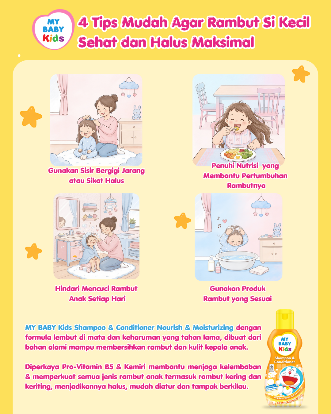 4 Tips Mudah yang Bisa Dilakukan Agar Rambut Si Kecil Sehat dan Halus Maksimal