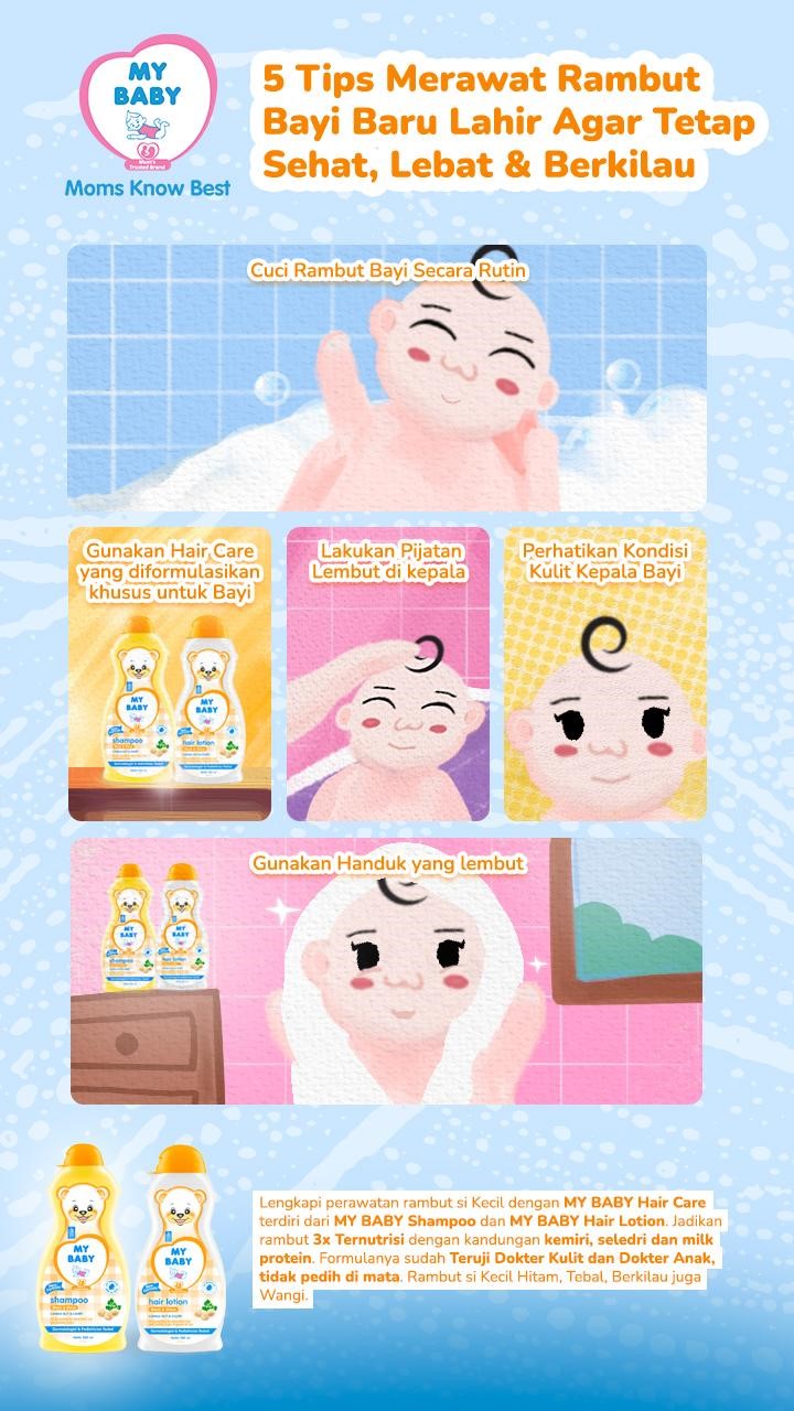 5 Tips Merawat Rambut Bayi Baru Lahir Agar Tetap Sehat, Lebat & Berkilau