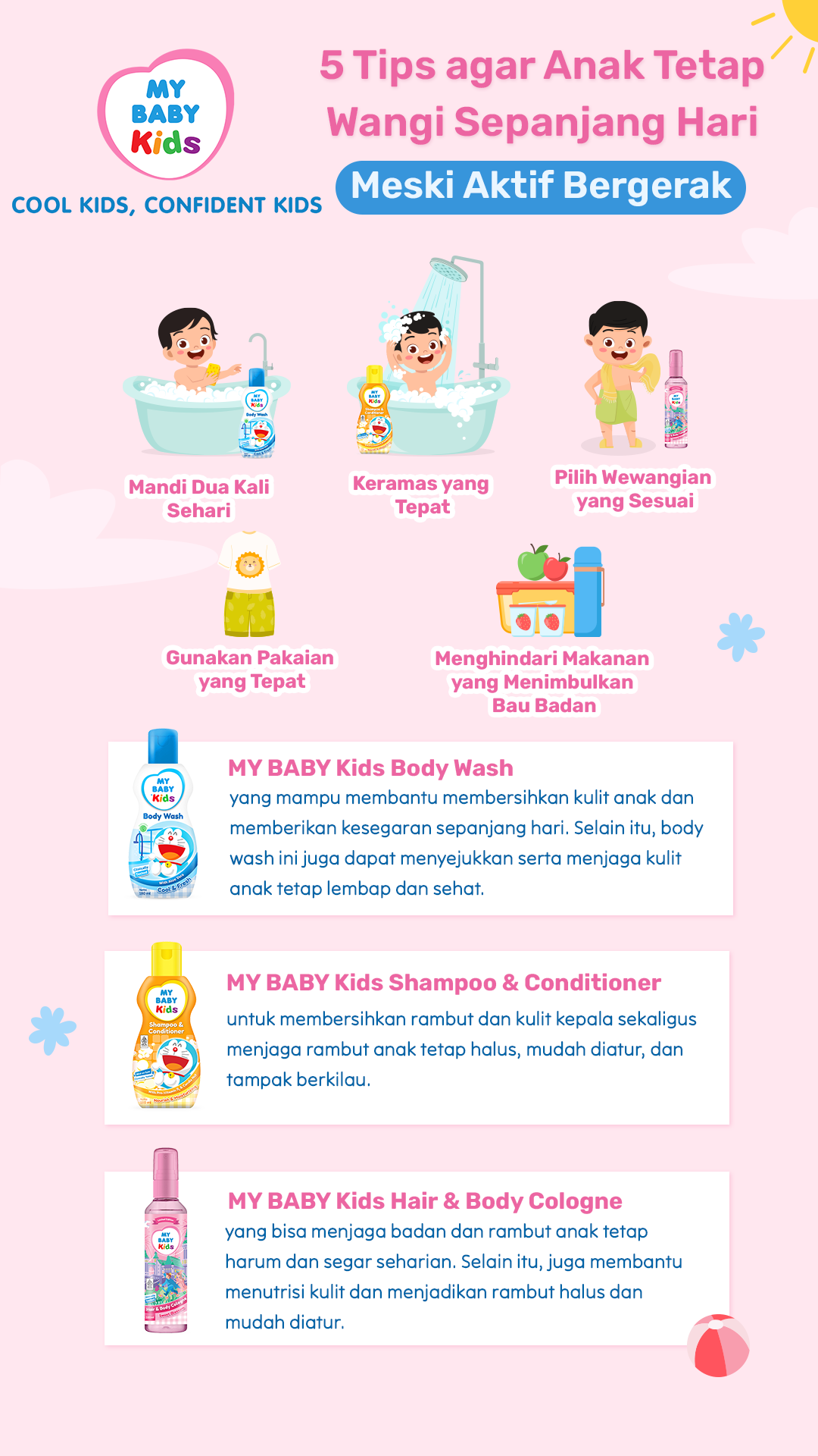 5 Tips agar Anak Tetap Wangi Sepanjang Hari Meski Aktif Bergerak