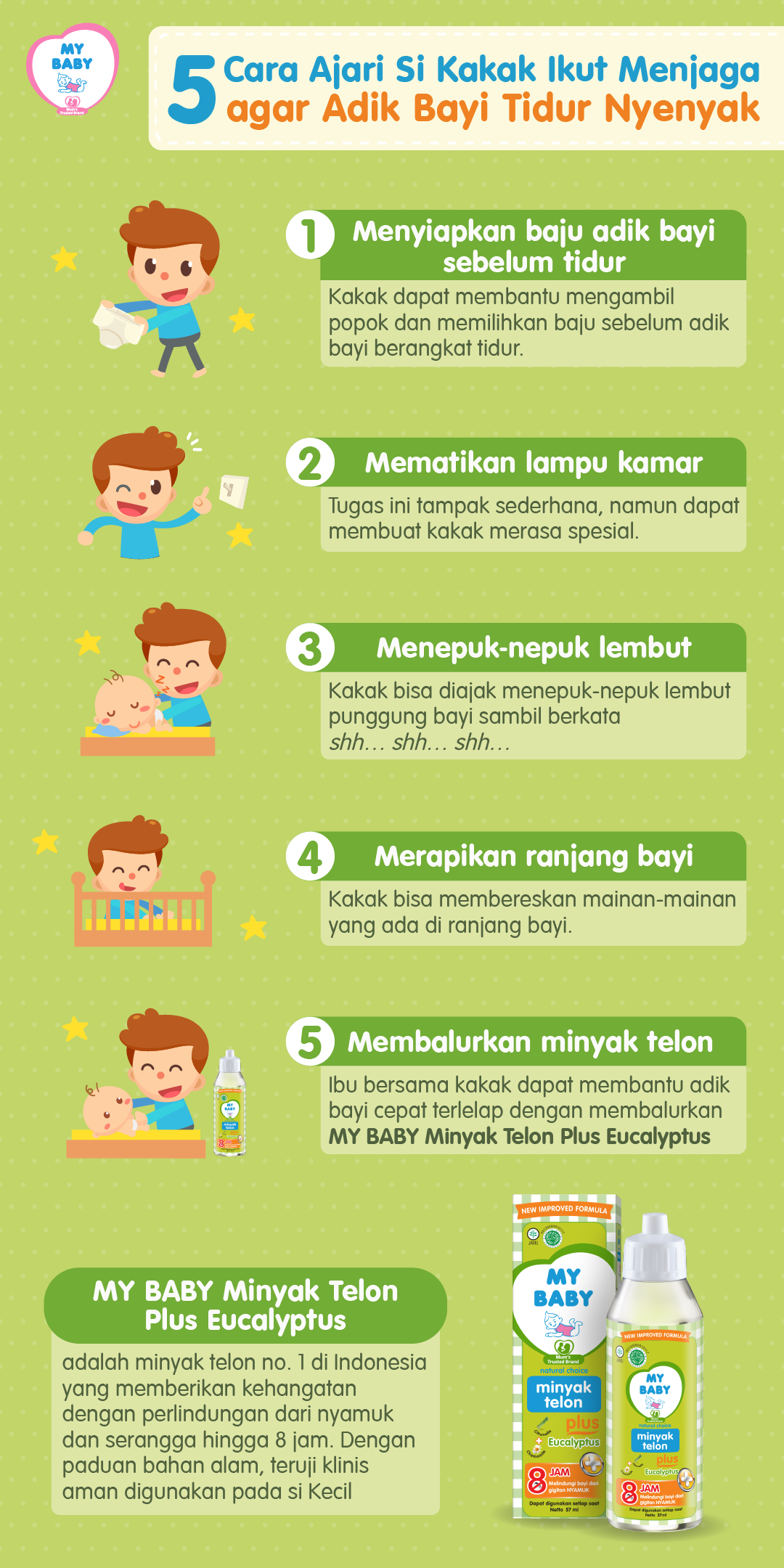 Ajari Si Kakak Ikut Menjaga agar Adik Bayi Tidur Nyenyak