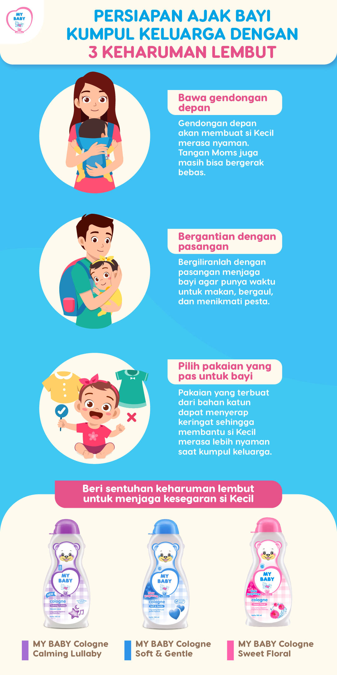 Persiapan Ajak Bayi Kumpul Keluarga dengan 3 Keharuman Lembut