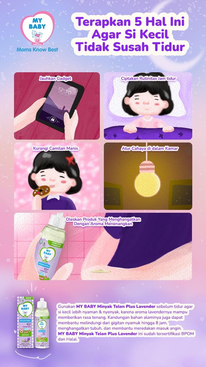 Si Kecil Susah Tidur? Coba Terapkan 5 Hal Ini di Malam Hari