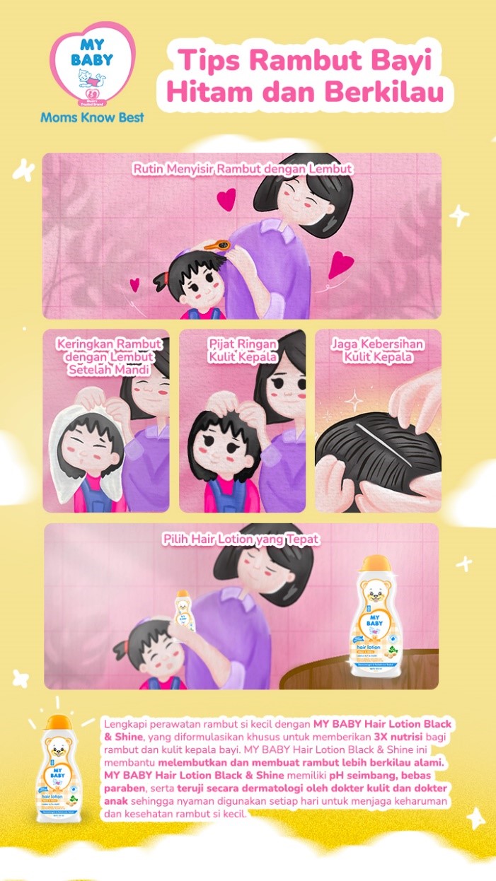 Tips Rambut Bayi Hitam dan Berkilau