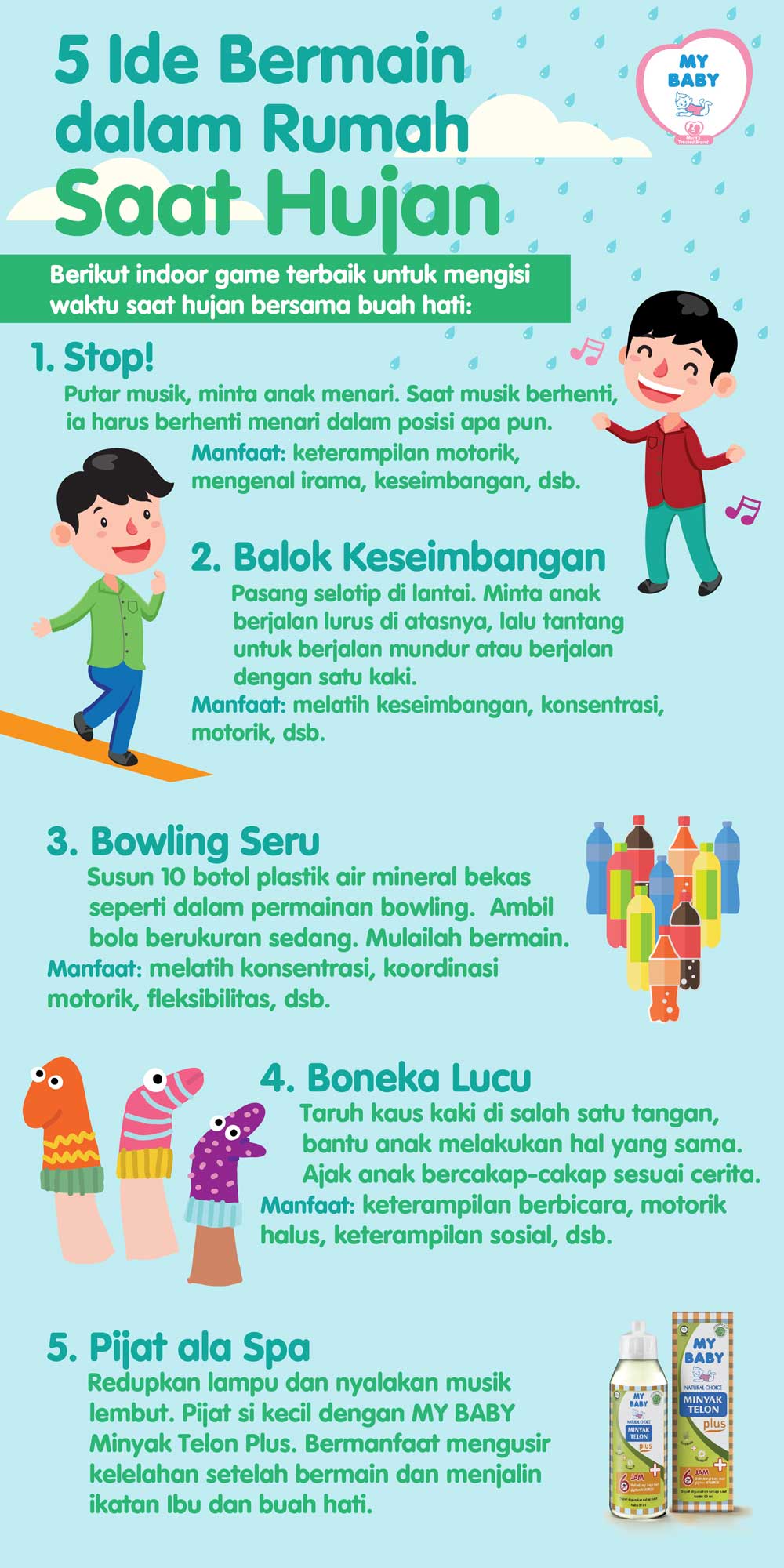 5 Ide Bermain Dalam Rumah Saat Hujan